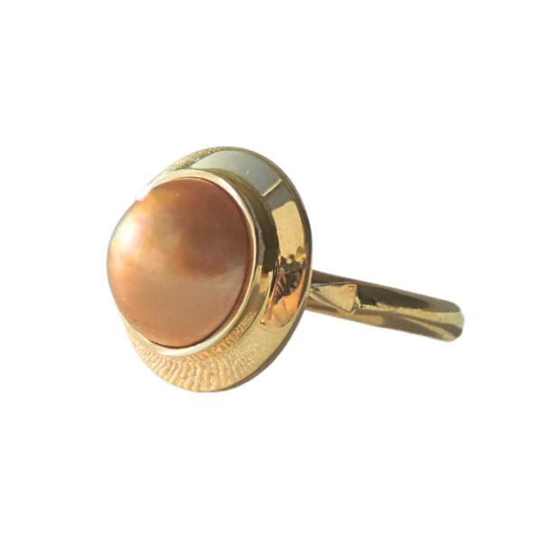 Anillo 10k Perlas tono Champagne