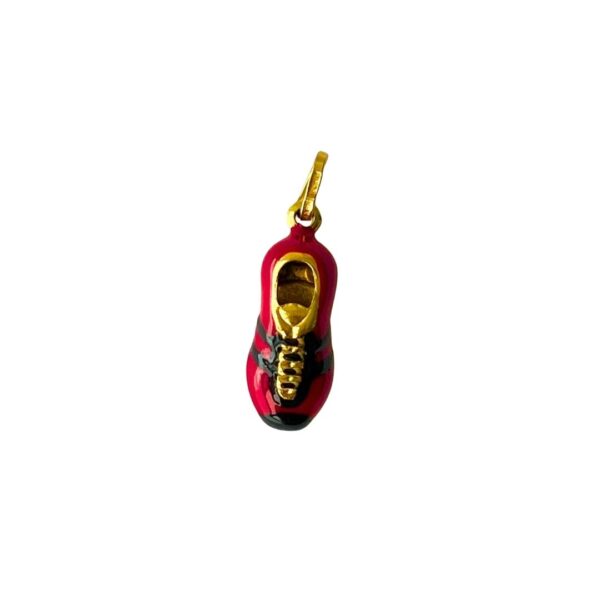 Dije 14k Zapatilla Fut Bol rojo negro